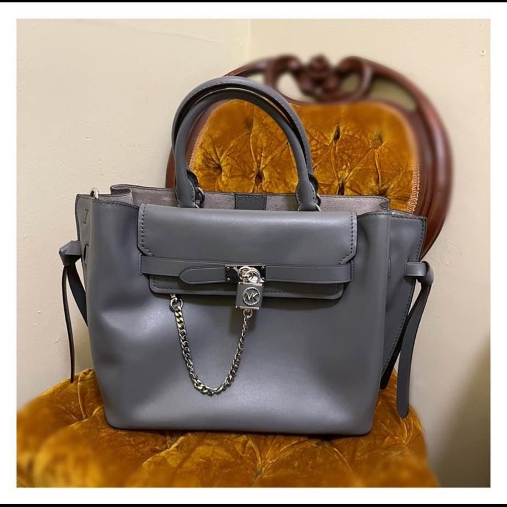 ‼️SALE‼️🩵🩶 Michael Kors Large Hamilton Leather Satchel ❄️